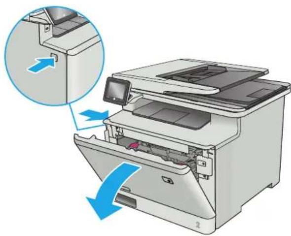 HP LaserJet Pro M477fdw - Ta ur och byta ut tonerkassetter - 1