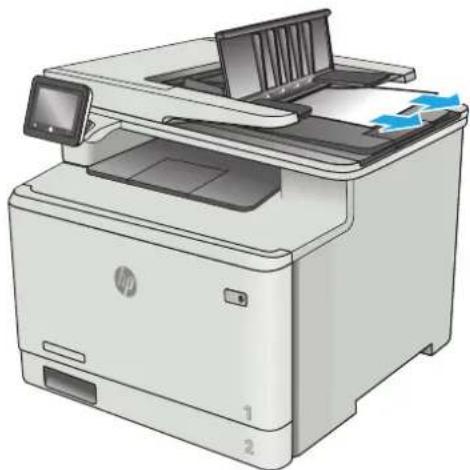 HP LaserJet Pro M477fdw - Åtgärda papperstrassel i dokumentmataren - 2
