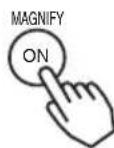 3M X50C - Press the MAGNIFY (ON) button - 1
