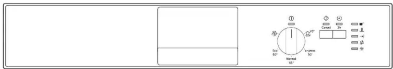 Driftindikator Indikering för programslut Programfas-indikatorer 70° Normal 65° x-press 30' Eco 50° Programratt Startknapp Kontroll-indikeringar Inställning av startfördröjning