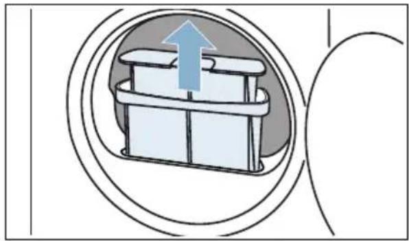 SIEMENS WT45W569DN IQ700 - Rengör luddfiltret efter varje tumling: - 1