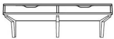 Line drawing of a simple wooden table with three legs and a central handle (no text or symbols)