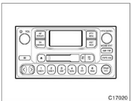 VOL AF INPUT SA SYNC FTY MENU AS SICK AIRCONTOL MODE ENT AM / FM TAPE HBD 30 1 180V 2 DC/A 3 HP 4 DCM 5 RF 6 TWD TRIP C17020