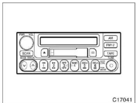 FWR VOL AM FM12 SCAN TAPE BEET TRACK TONE C17041