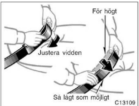 Justera vidden För högt Så lågt som möjligt C13109
