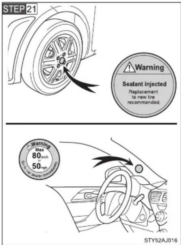 TOYOTA IQ (2008) - STEG 9 Kontrollera angivna värden för lufttryck i däcken. - 5