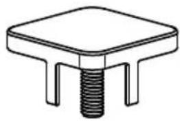 Simple line drawing of a mechanical component with a threaded base and two notches (no text or symbols)