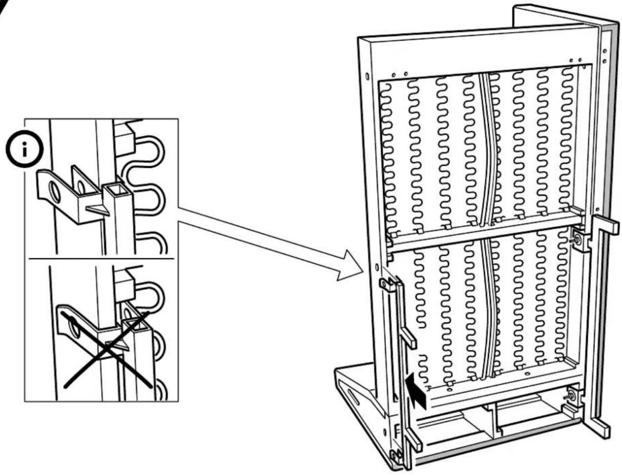 Technical diagram showing a mechanical device with spring-loaded housing and internal components, including a close-up of the component's cross-section.