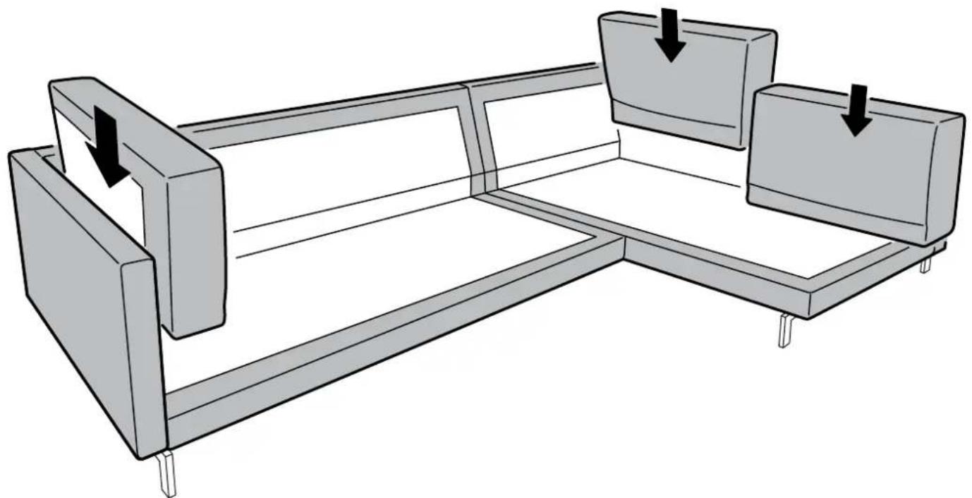 Diagram of a mechanical assembly with three blocks and directional arrows indicating movement or force (no text or symbols present)
