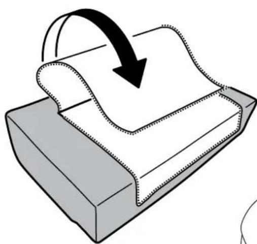 Diagram of a rolled-up document with a curved arrow indicating rotation or compression (no text or symbols present)