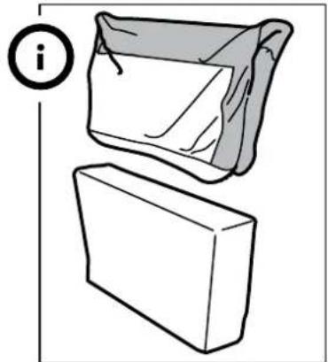 Illustration of two 3D objects: a rectangular box and a folded paper bag, both without any text or symbols.