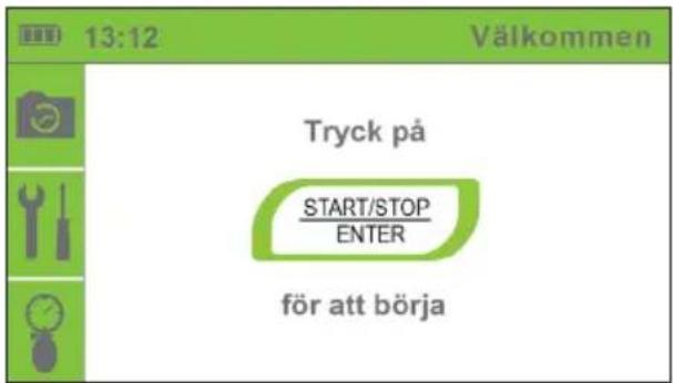 13:12 Välkommen Tryck på START/STOP ENTER för att börja