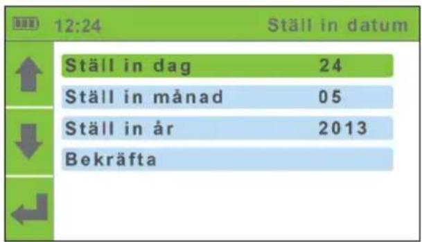 12:24 Ställ in datum Ställ in dag 24 Ställ in månad 05 Ställ in år 2013 Bekräfta