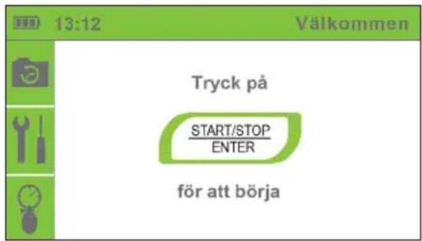 13:12 Välkommen Tryck på START/STOP ENTER för att börja