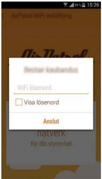 AirPatrol WiFi inställning Bestar kautamerika WiFi lösenord Visa lösenord Anslut natverk för din styrenhet