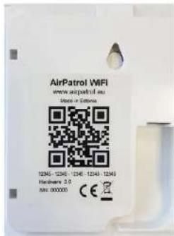 AirPatrol WiFi www.airpatrol.eu Vccer-10-2003 12345-12346-12348-12349-12346 Hardware: 3.0 Mio: 000000