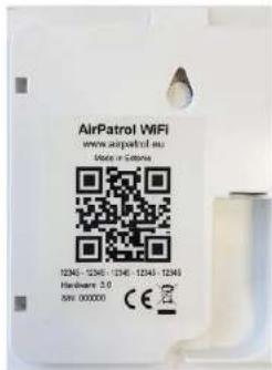 AirPatrol WiFi www.airpatrol.eu Valeur de Gomes 12345-12348-12349-12345-12346 Hardware: 3.0 MW: 000000