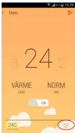 Hem 3 24 2 VÄRME NORM LÄGE FAN ON 24C HEATENOM