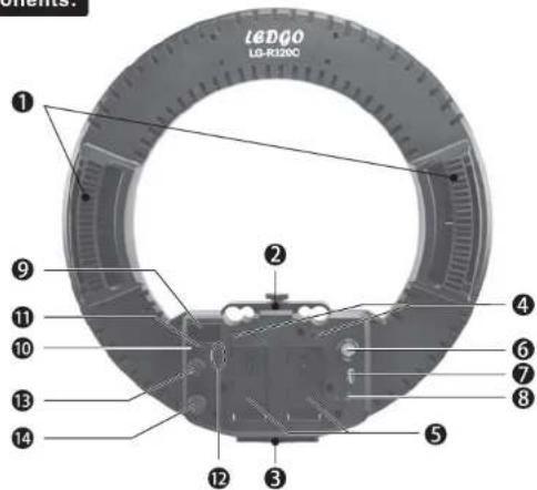 LEDQO LG-R320C ① ② ③ ④ ⑤ ⑥ ⑦ ⑧ ⑨ ⑩ ⑪ ⑬ ⑭ ⑮ ⑯