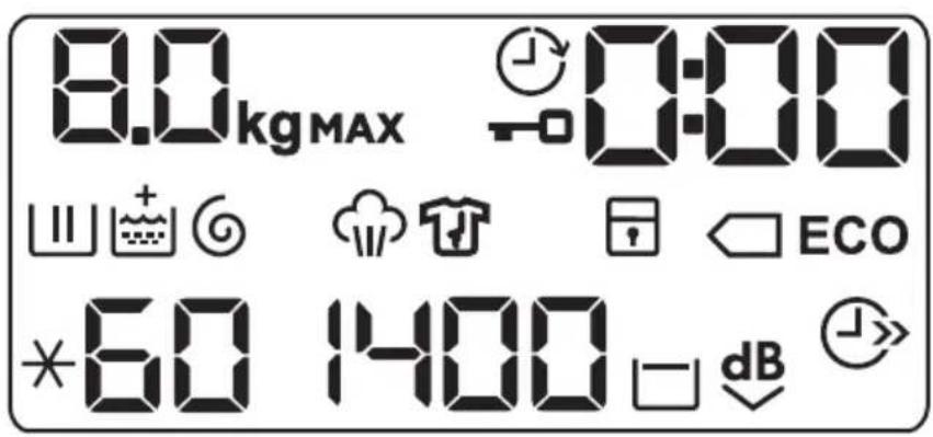 8.0 kg MAX 0:00 ECO *60 1400 dB