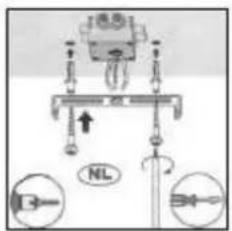 Diagram showing a mechanical setup with labeled components and directional arrows, including 'NL' and directional arrows.