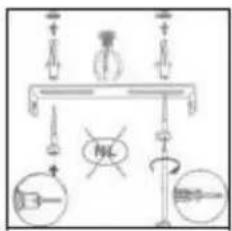 Diagram showing electrical circuit components with labeled symbols and connections