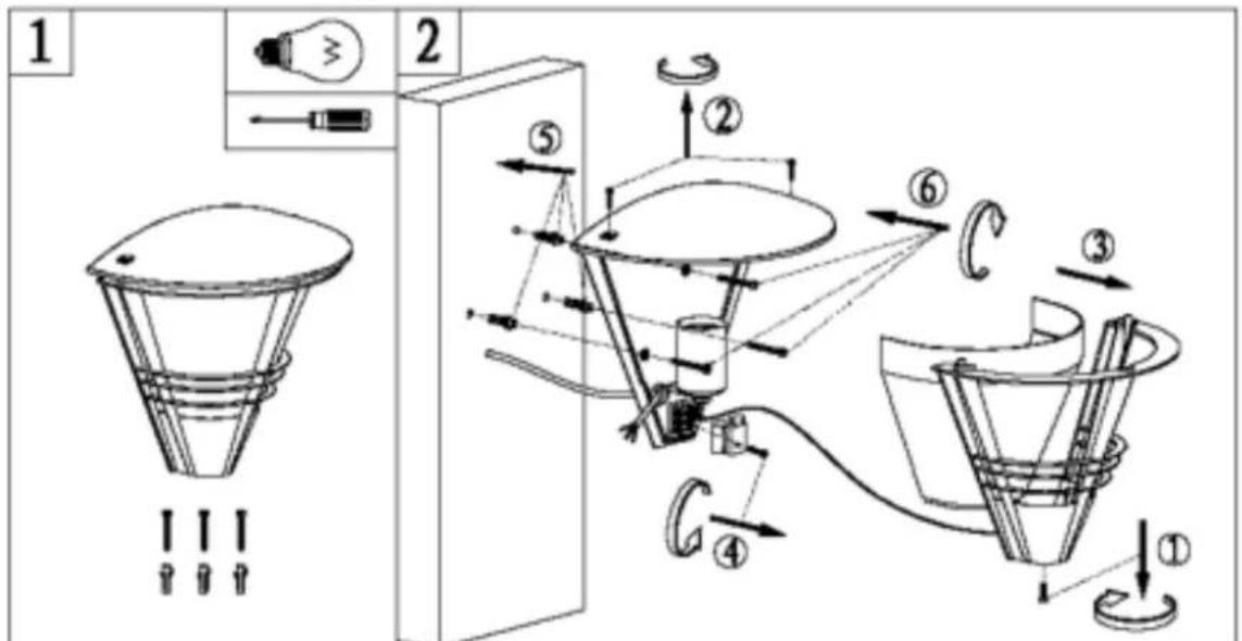 Technical diagram illustrating a lighting or ventilation system with labeled components and directional arrows indicating flow or movement.