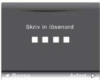 Skriv in lösenord Rensä Avbrvt