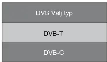 DVB Välj typ DVB-T DVB-C