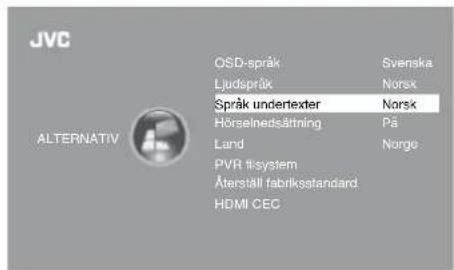 JVC LT-55E55B - Språk Undertexter (DTV-läge) - 2