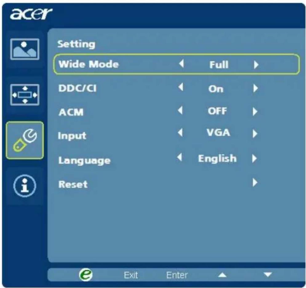 ACER G215HV - Justera OSD-läget - 2