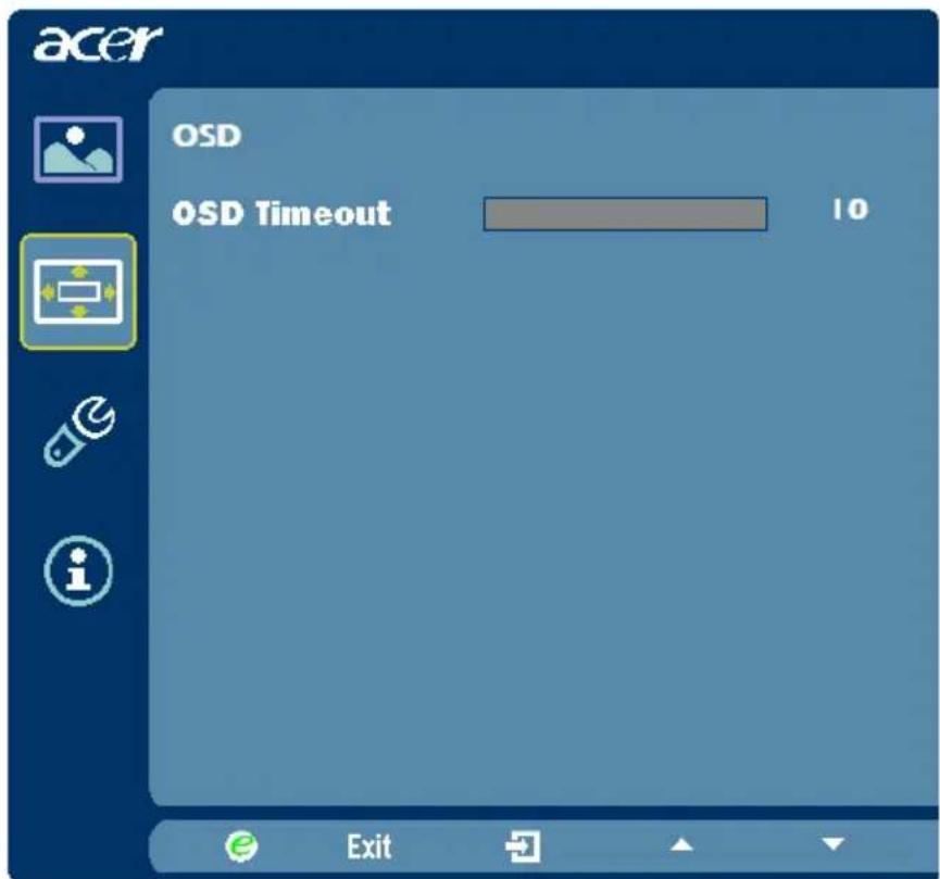 ACER G225HQL - Justera OSD-läget - 1