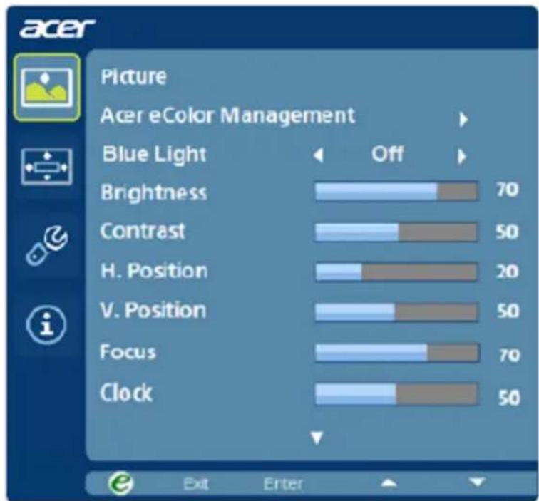 ACER KKA200HQ - Justera bildkvalitet - 1