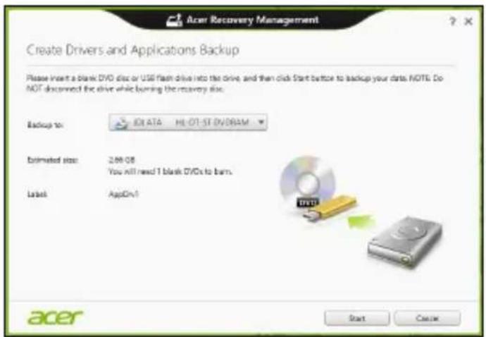 ACER TravelMate X313-M - Skapa en säkerhetskopia av drivrutiner och program - 3