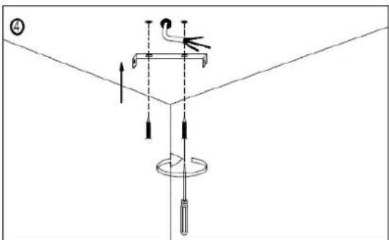 Diagram showing a mechanical or optical setup with labeled components and directional arrows, including a circular base and tool.