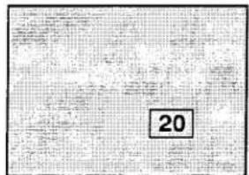 Scanned document page with grid layout, handwritten notes, and a numbered label '20' in the bottom right corner.