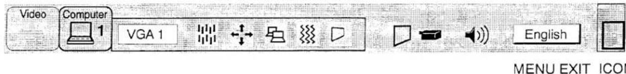 Video Computer VGA 1 English MENU EXIT ICON