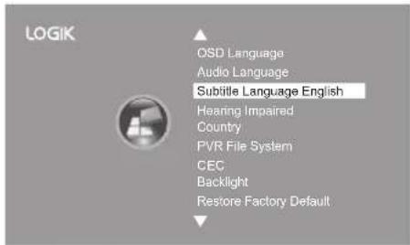 Logik L32LED11 - Subtitle Language (DTV Mode) - 3