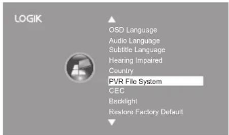 Logik L32LED11 - PVR File System (DTV Mode) - 2