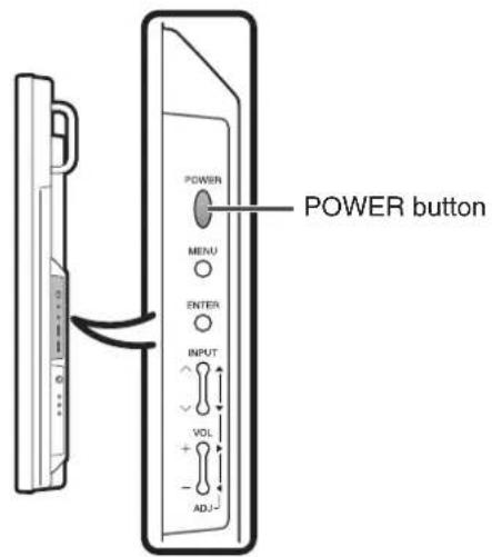 POWER button POWER MENU ENTER INPUT VOL ADJ