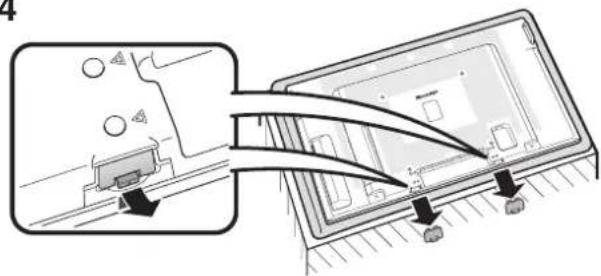 Diagram showing cable installation process with labeled components and directional arrows indicating connection