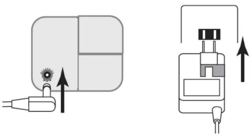 Diagram showing two electrical components with arrows indicating direction of connection (no text or symbols)