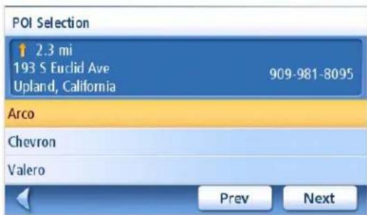 POI Selection ↑ 2.3 mi 193 S Euclid Ave Upland, California 909-981-8095 Arco Chevron Valero Prev Next