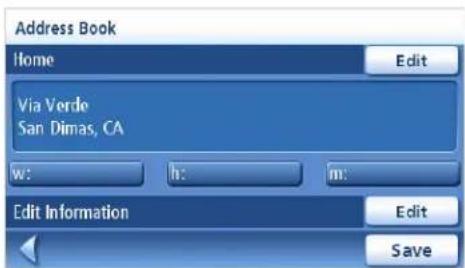 Address Book Home Edit Via Verde San Dimas, CA w: h: m: Edit Information Edit Save