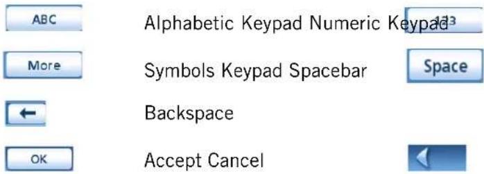 ABC Alphabetic Keypad Numeric Keypad More Symbols Keypad Spacebar Space Backspace OK Accept Cancel