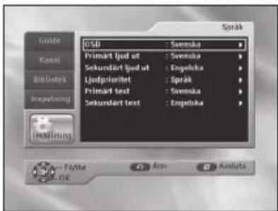 Guide Kanal Billetok Ingebelung GSD : Svenska Primärt ljud ut : Svenska Sekundärt ljud ut : Engelkuk Ljudprienhet : Språk Primärt text : Svenska Sekundärt text : Engelkuk Språk Endline FV/fta Ary Anlyta
