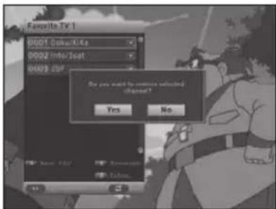Favorite TV 1 0001 Default/Ke 0002 Info/Soft 0003 Off Do you want by continue annotated or instant? Yes No Name: 057 Transaction: Video: