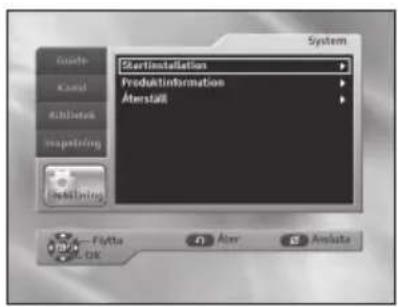 Start installation Produkt information Änderstatt Fytta Änder Änderste OK