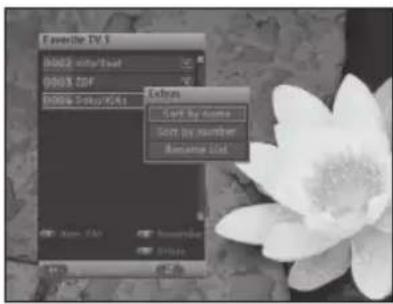 Favorite TV 5 000X video/beat 000X DIF 000X Copy/DAI Excess Cut by name Send by number Rename List