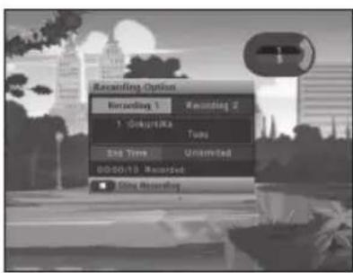 Recording Option Recording 1 Recording 2 1. Unlimited Two Set Time Unlimited 00:00:19 Recorded Ono Recording